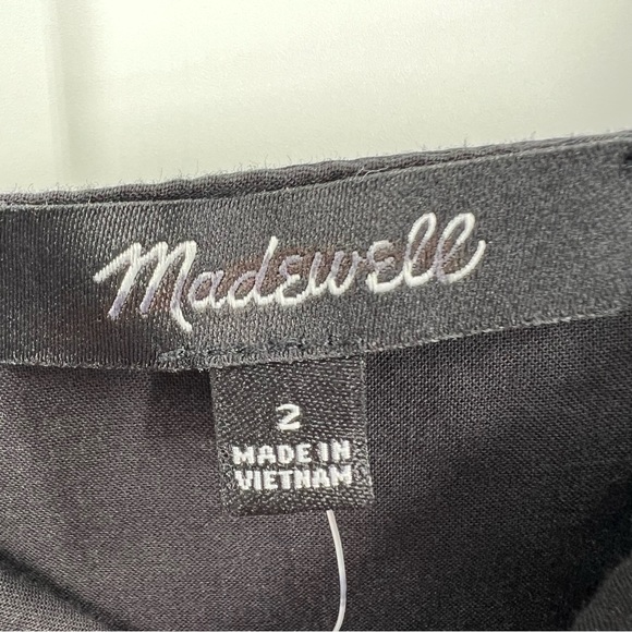 Madewell NWT Button-Front Tiered Midi Dress in True Black size 2 - Picture 6 of 9